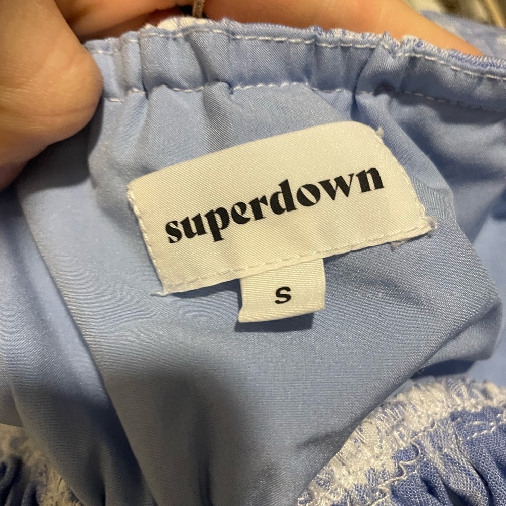 Super Down Gingham Short Set Small - image 5